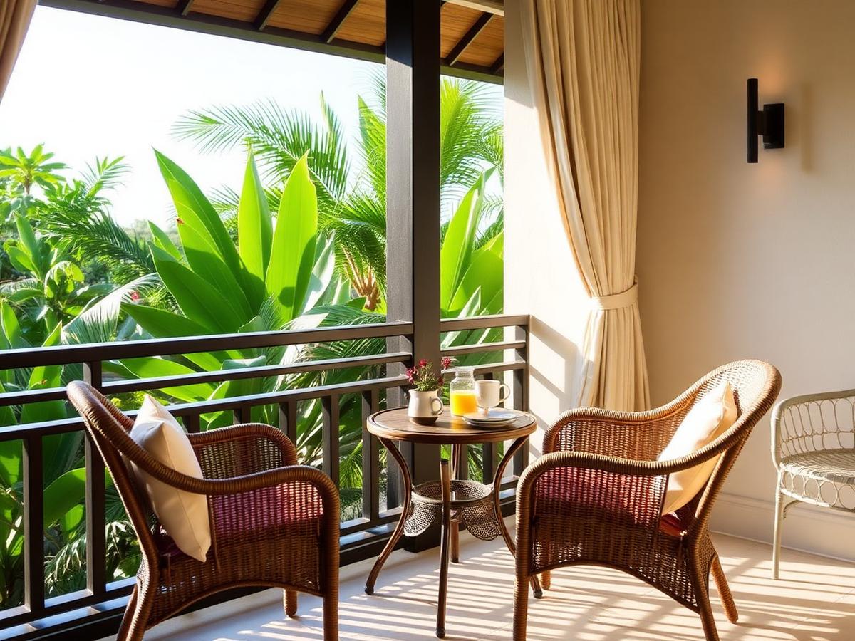 Balcon privé avec vue tropicale